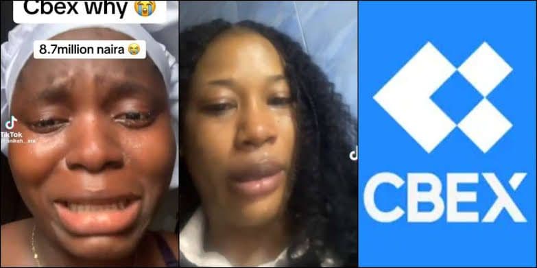 Nigerian women cry bitterly after allegedly losing millions of naira to crashed CBEX trading platform